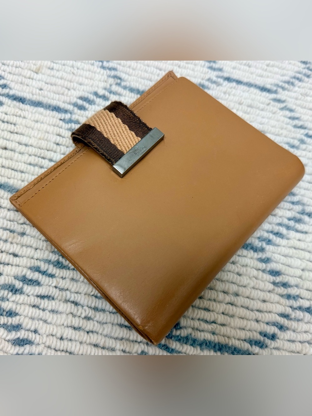 GUCCI Vintage Y2K Rare Unisex Camel Brown Leather 2-Way 6-Ring Agenda Planner - Picture 5 of 16